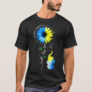 T-shirt Faith Hope Love Awareness Down's Syndrome, le Blu