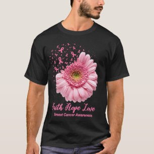 T-shirt Faith Hope Love Breast Cancer Awareness Pin