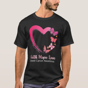 T-shirt Faith Hope Love Cancer du sein Sensibilisation Coe
