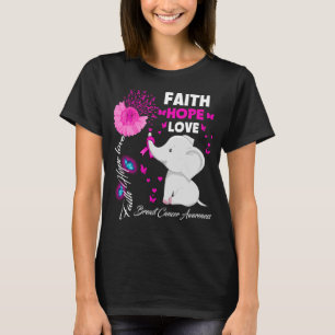 T-shirt Faith Hope Love Cancer du sein Sensibilisation élé