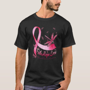 T-shirt Faith Hope Love Cancer du sein Sensibilisation lib