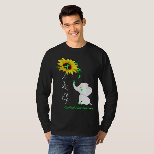 T-shirt Faith Hope Love Cerebral Palsy Sensibilisation (Devant entier)