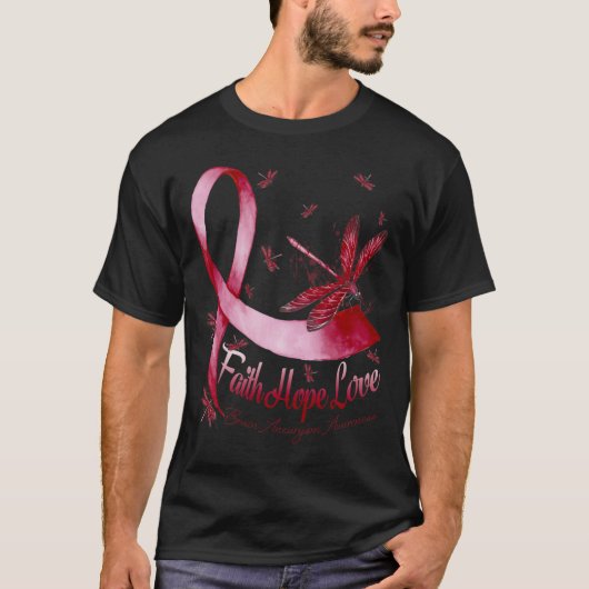 T-shirt Faith Hope Love Cerveau Aneurysme Sensibilisation  (Devant)