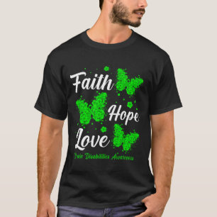 T-shirt Faith Hope Love Cerveau Handicap Sensibilisation B