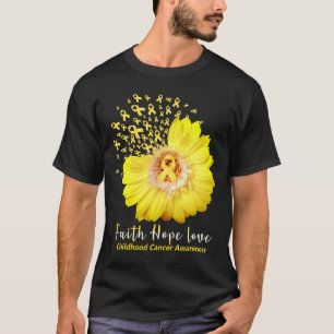 T-shirt Faith Hope Love Children Cancer Awareness Ruban