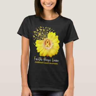 T-shirt Faith Hope Love Children Cancer Awareness Ruban