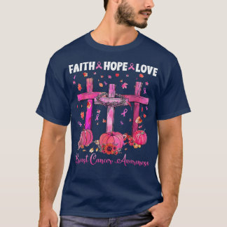 T-shirt Faith Hope Love Citrouille Automne Automne Cancer