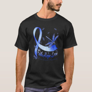 T-shirt Faith Hope Love Colon Cancer Awareness Dragonfly