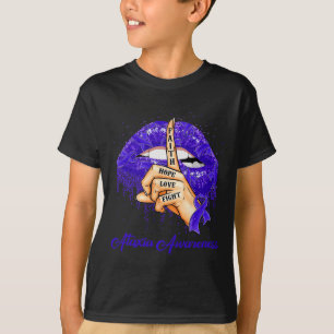 T-shirt Faith Hope Love Combattre Blue Ribbon Ataxia Sensi
