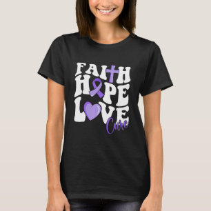 T-shirt Faith Hope Love Cure Puple Ribbon Rett Syndrome Wa