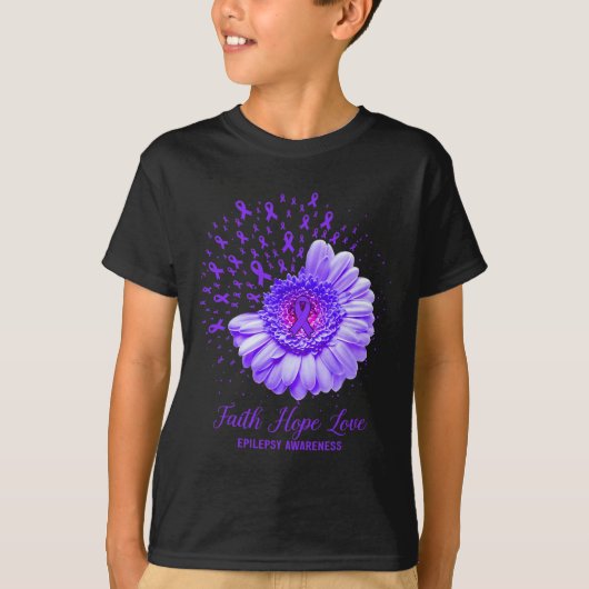T-shirt Faith Hope Love Epilepsie Sensibilisation Survivan (Devant)