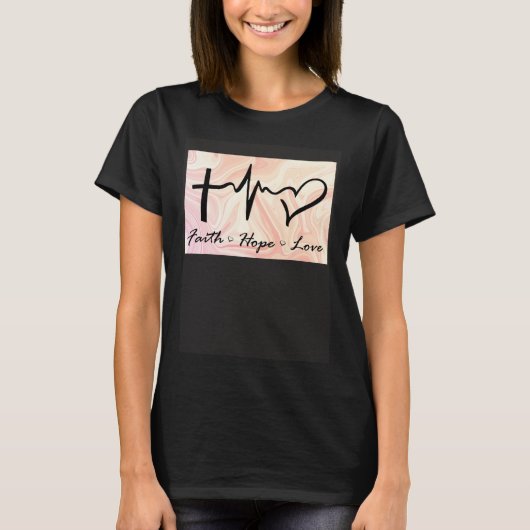 T-shirt Faith Hope Love Expression Affection Christian Rel (Devant)