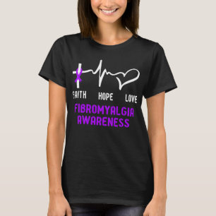 T-shirt Faith Hope Love Fibromyalgie Sensibilisation