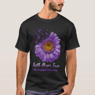 T-shirt Faith Hope Love Fibromyalgie Sensibilisation Flowe