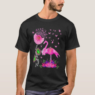 T-shirt Faith Hope Love Flamant rose Conscience du cancer