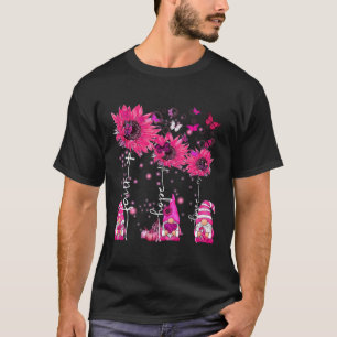T-shirt Faith Hope Love Gnome Ribbon Cancer du sein