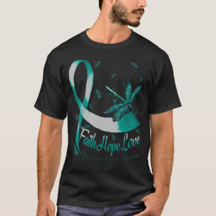 T-shirt Faith Hope Love Gynecologic Cancer Awareness Drago