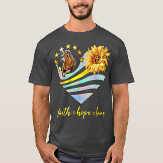 T-shirt Faith Hope Love Horses Daisy Chirstian God Religio