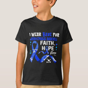 T-shirt Faith Hope Love Je Porte Du Bleu Pour Hydrocéphali