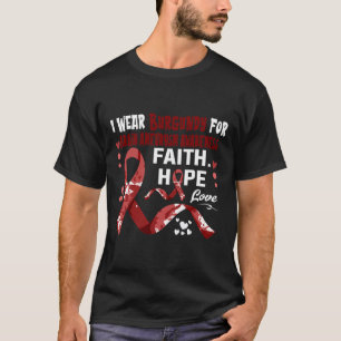 T-shirt Faith Hope Love Je Porte La Bourgogne Pour L'Aneur