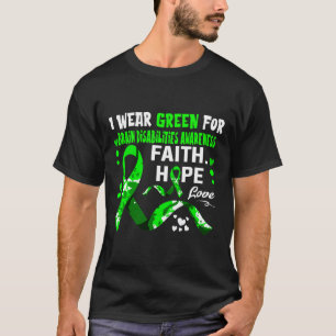 T-shirt Faith Hope Love Je Porte Le Vert Pour Les Handicap