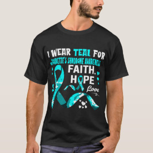T-shirt Faith Hope Love Je porte Turquoise pour Tourette's