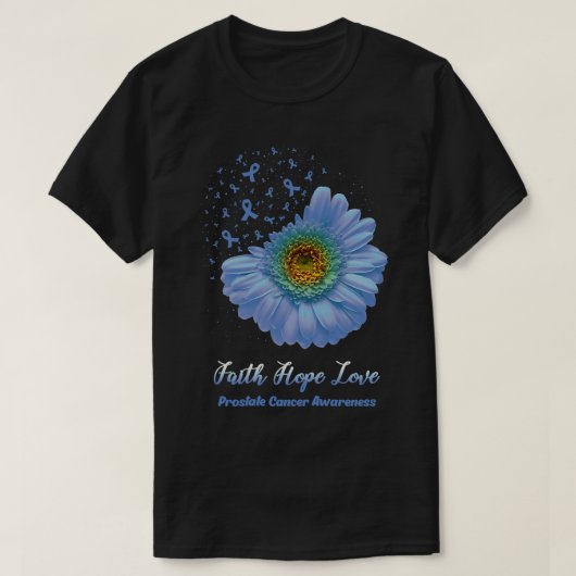 T-shirt Faith Hope Love Prostate Cancer Awareness Flower B (Design devant)