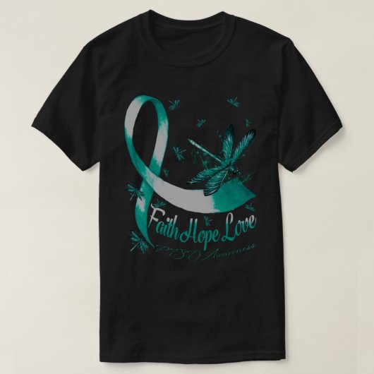 T-shirt Faith Hope Love PTSD Awareness Dragonfly (Design devant)