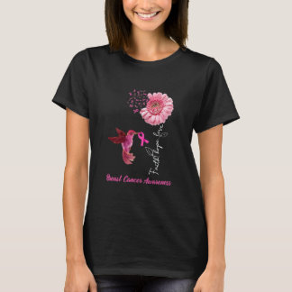 T-shirt Faith Hope Love Rose Flower Cancer du sein