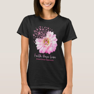 T-shirt Faith Hope Love Sensibilisation au cancer du sein