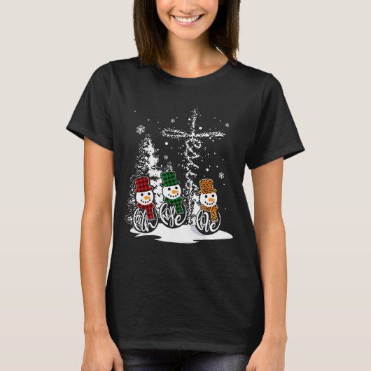 T-shirt Faith Hope Love Snowman Jesus Christian Tree Chris (Devant)