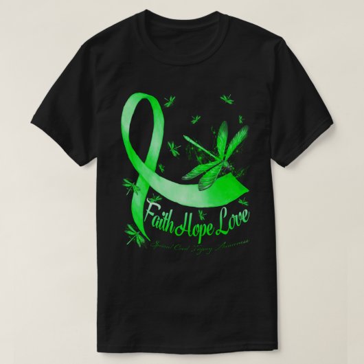 T-shirt Faith Hope Love Spinal Cord Injury Sensibilisation (Design devant)