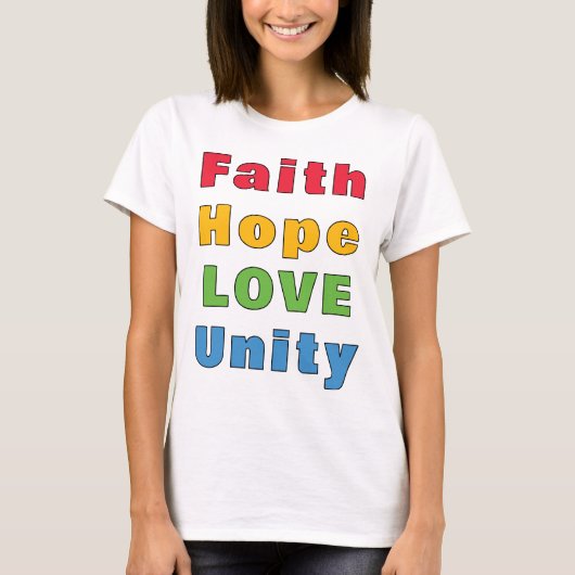 T-shirt Faith Hope Love Unity (Devant)