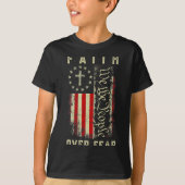 T-shirt Faith Over Fear Christian Cross Usa American Flag (Devant)