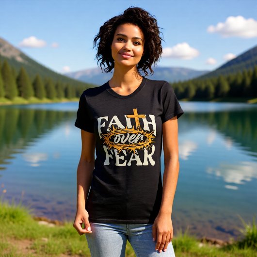 T-shirt Faith Over Fear Crown of Thorns Black