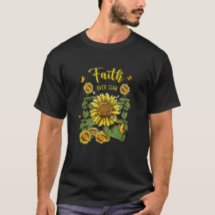 T-shirt Faith Over Fear Sunflower Butterfly Christian