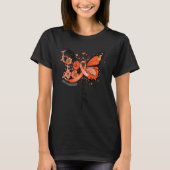 T-shirt Faith Papillon Orange Ribbon Conscience du carbone (Devant)