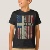 T-shirt Faith Us Flag Christian Religious God Jesus Men Wo (Devant)