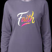 T-shirt Faith Word Neon Glossy Feather Script