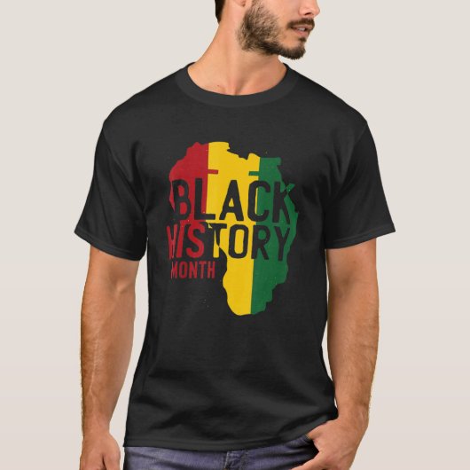T-shirt Faits Black Histoire Mois Pan Afrique Drapeau Afri (Devant)