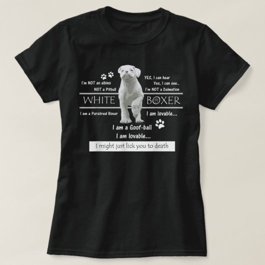 T-shirt Faits de la boîte blanche (Design devant)