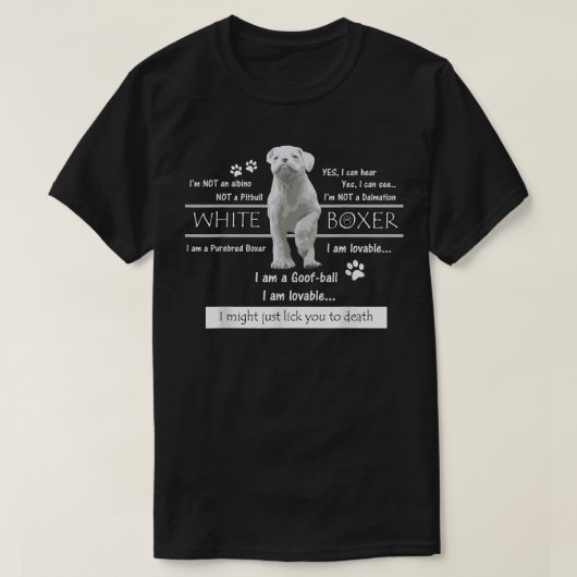T-shirt Faits de la boîte blanche (Design devant)