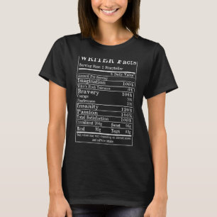 T-shirt Faits de l'auteur Information nutritionnelle Conte