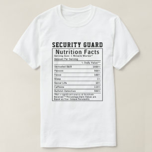 T-shirt Faits Nutritionnels Amusants pour les Gardes de Sé
