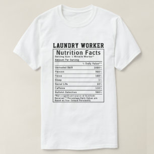T-shirt Faits nutritionnels amusants pour travailleur de b