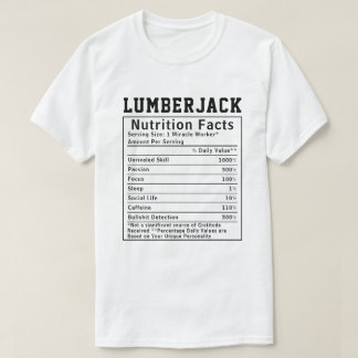 T-shirt Faits Nutritionnels de Bûcheron Drôle Travailleur