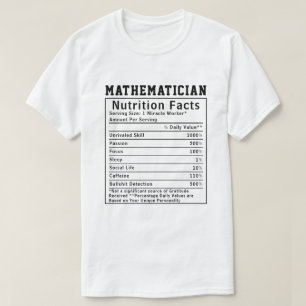 T-shirt Faits nutritionnels de mathématicien drôle Amateur