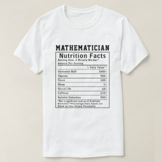 T-shirt Faits nutritionnels de mathématicien drôle Amateur