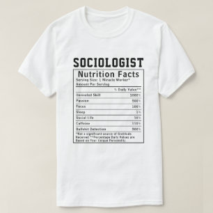 T-shirt Faits Nutritionnels de Sociologue Drôle Science So