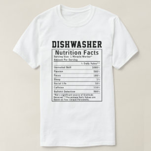 T-shirt Faits Nutritionnels Drôle de Lave-Vaisselle Person